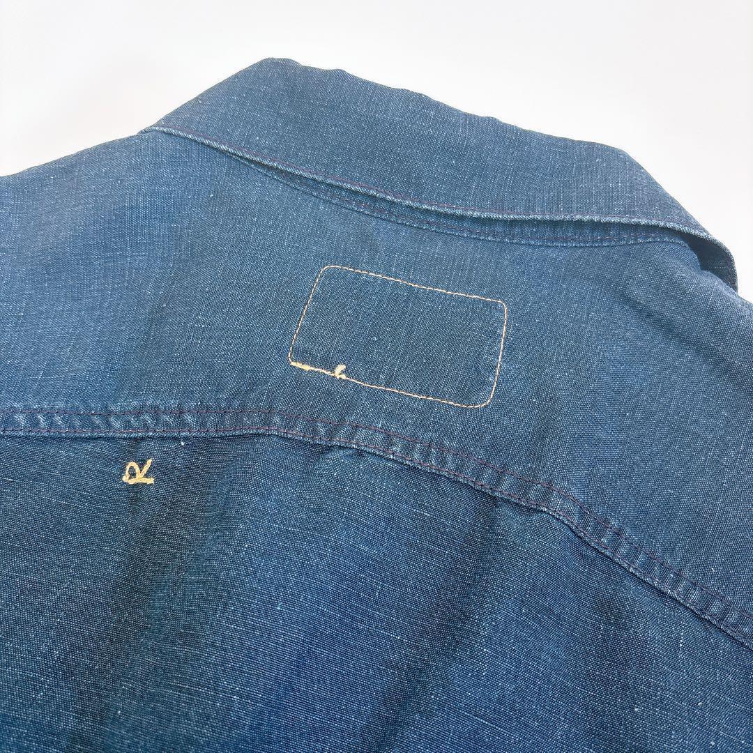 希少☆45R リネンの908空比古比女ジャン（インディゴ）ジャケット