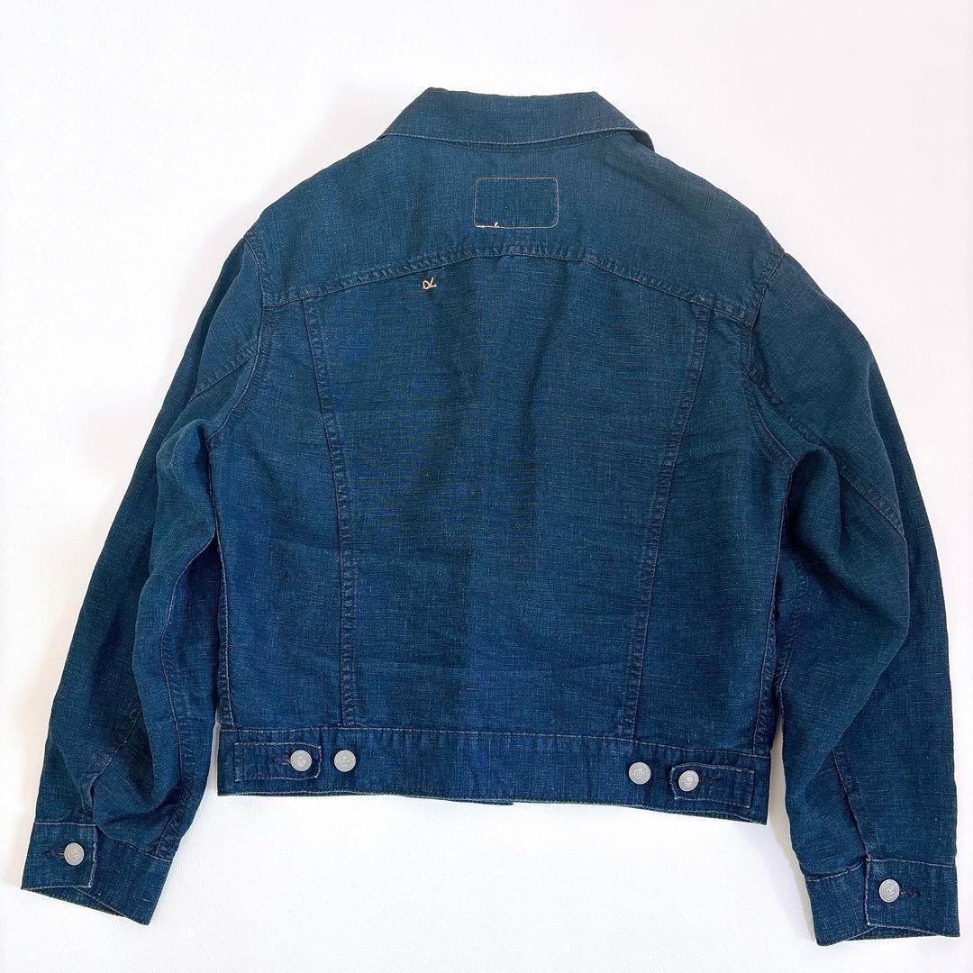 希少☆45R リネンの908空比古比女ジャン（インディゴ）ジャケット