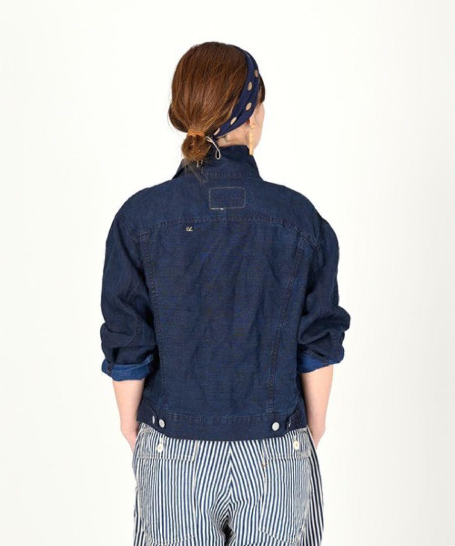 希少☆45R リネンの908空比古比女ジャン（インディゴ）ジャケット