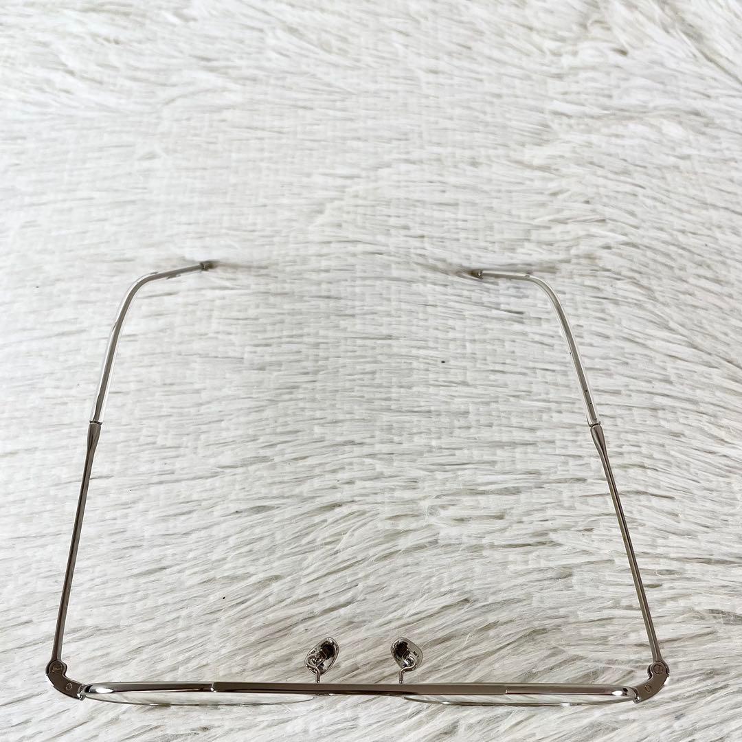 極美品　A.D.S.R　MORGA07　伊達メガネ　度なし　シルバーフレーム