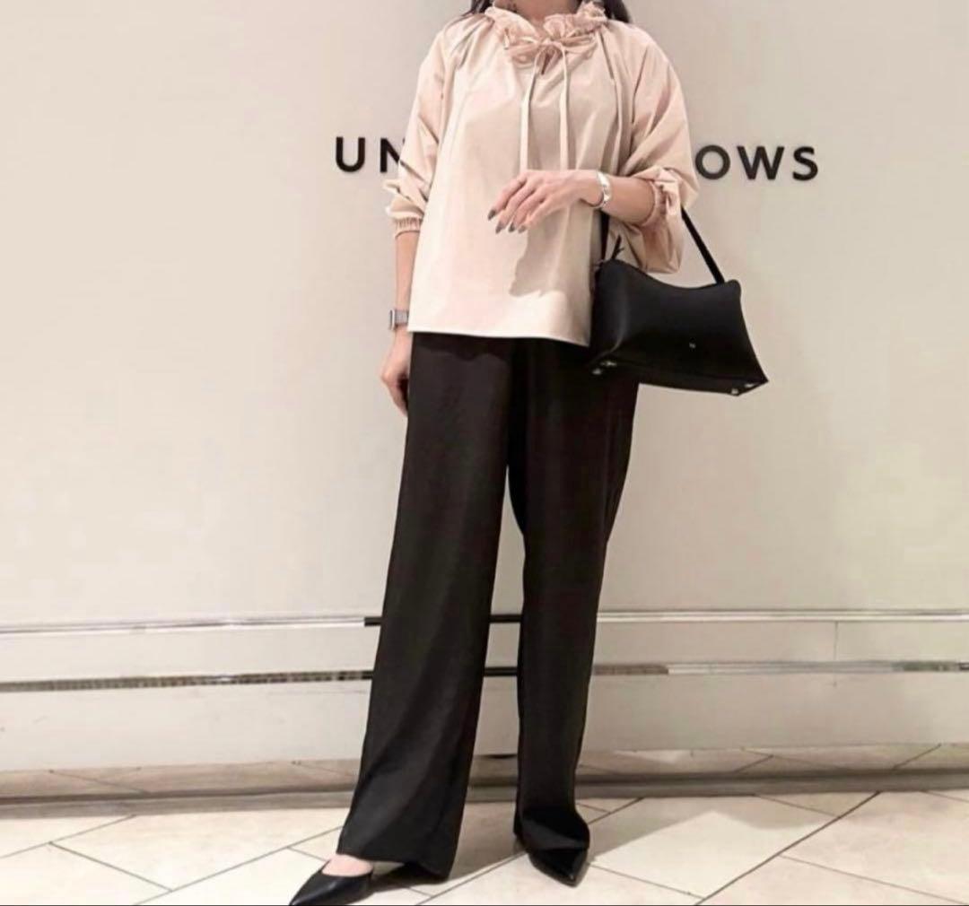 ユナイテッドアローズUNITED ARROWS オーガンジーフリルリボンブラウス