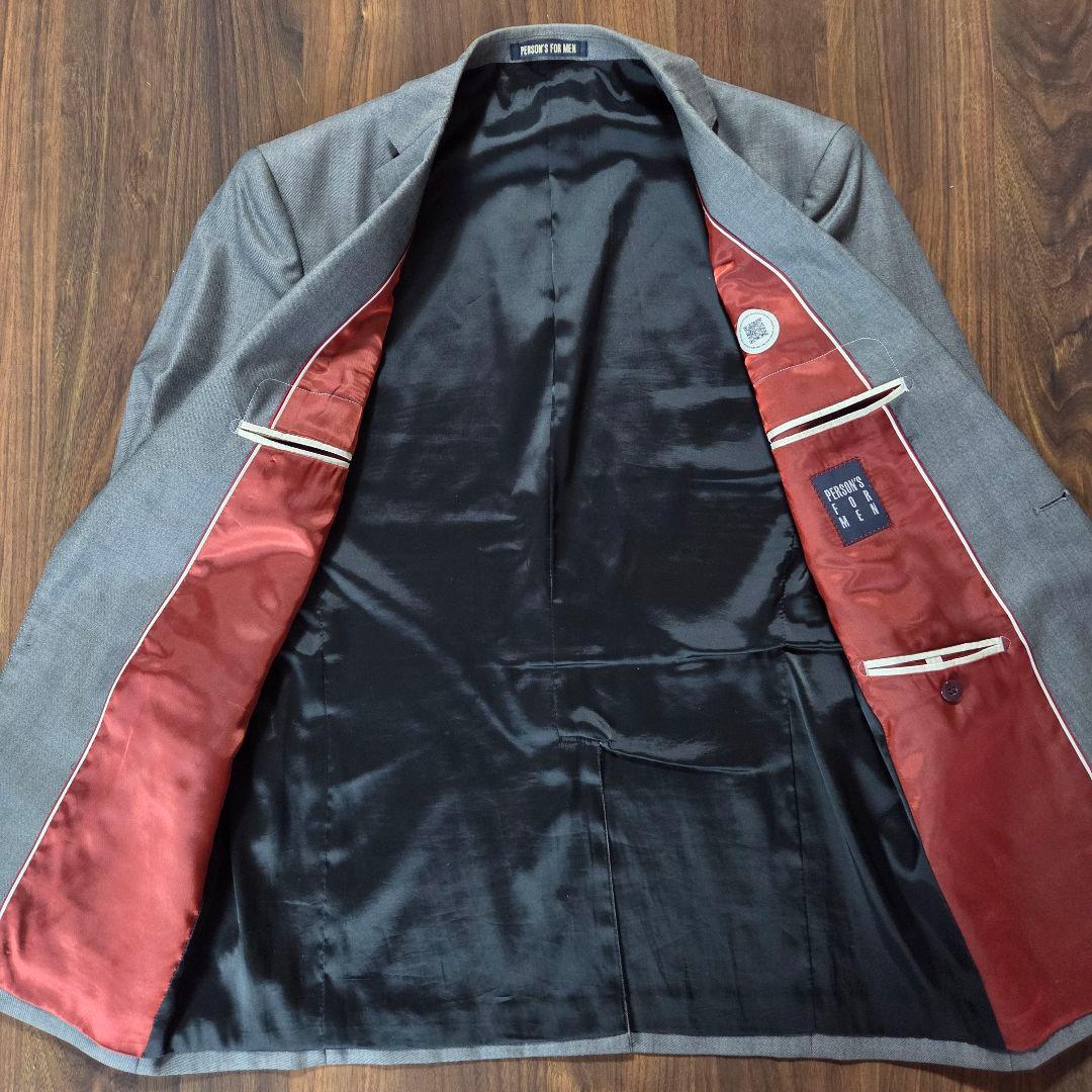 美品 パーソンズ 3ピース スーツ セットアップ YA6 グレー　メンズ