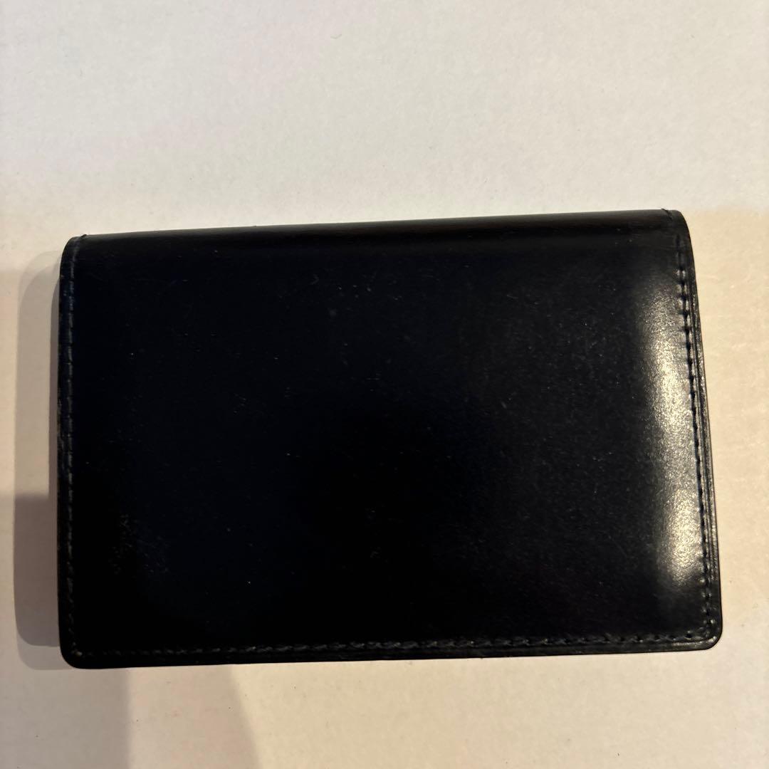 GANZO レザー 名刺入れ 紺 ネイビー