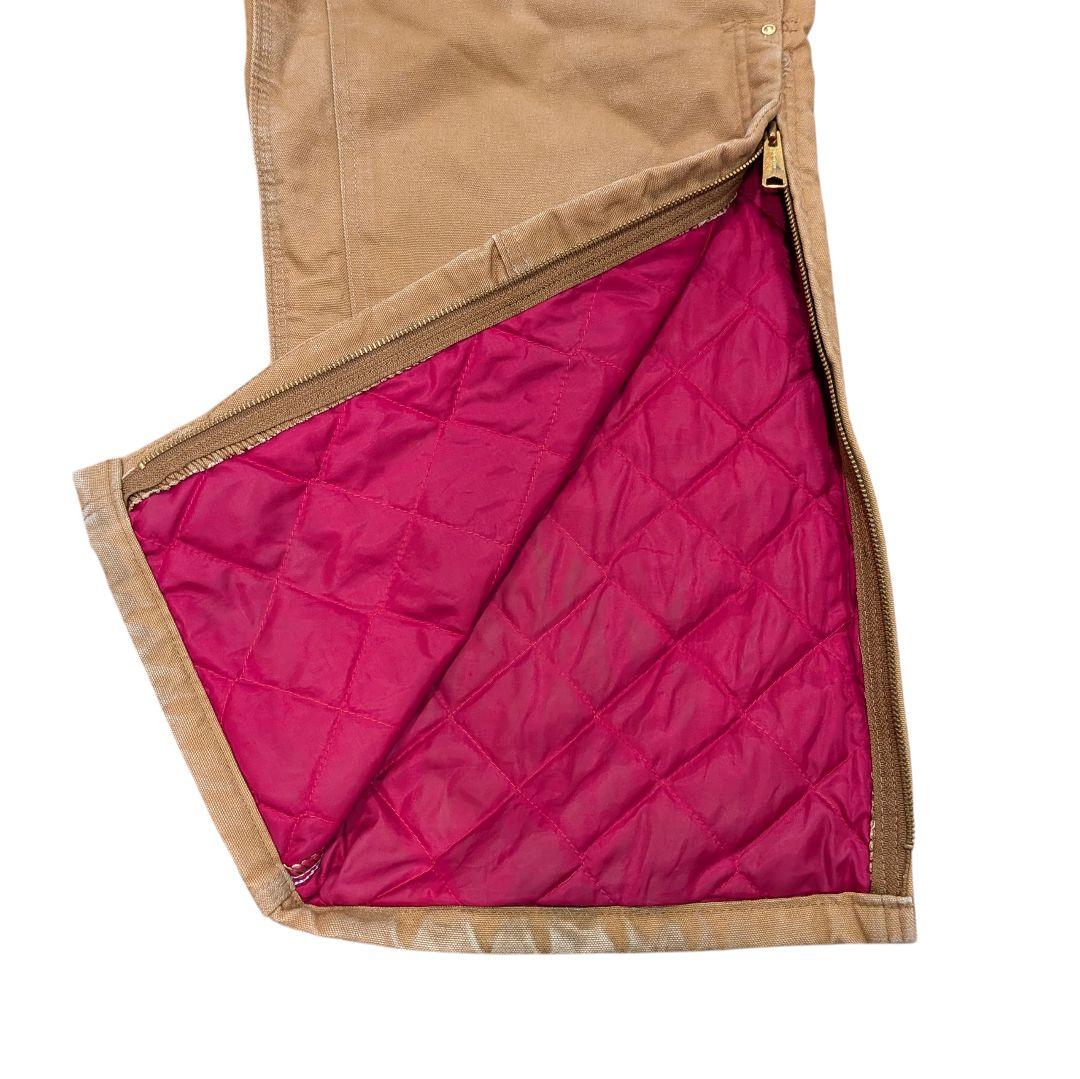 USA製 カーハート ダブルニー オーバーオール ダック地 裏キルト W42