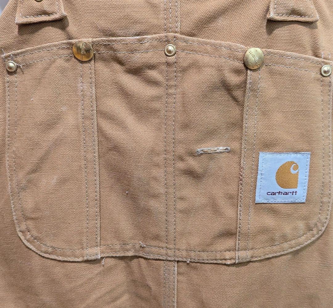 USA製 カーハート ダブルニー オーバーオール ダック地 裏キルト W42