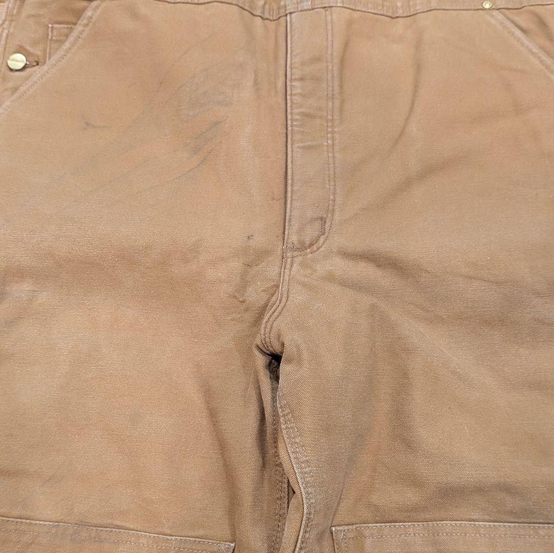 USA製 カーハート ダブルニー オーバーオール ダック地 裏キルト W42