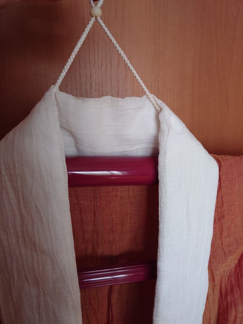 激レア　本麻長襦袢彩加　小千谷　縮加工　玉虫色　しつけ糸つき　仕立て上がり