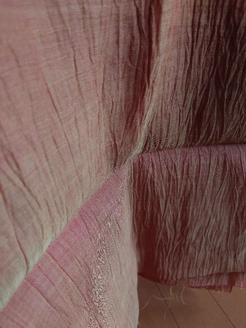 激レア　本麻長襦袢彩加　小千谷　縮加工　玉虫色　しつけ糸つき　仕立て上がり