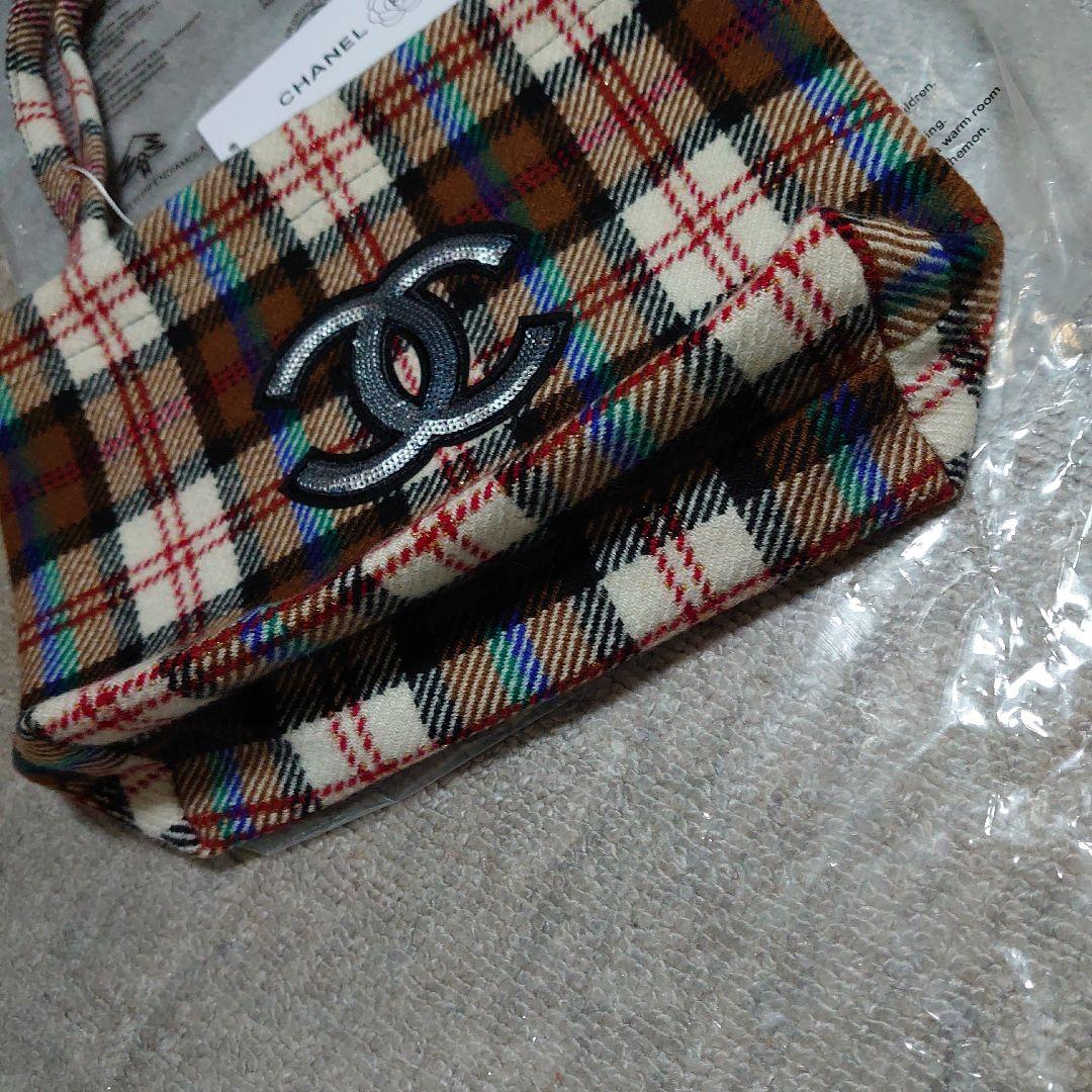 CHANEL チェック柄　トートバッグ　スパンコール