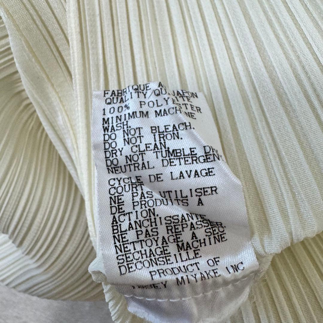 極美品✨PLEATS PLEASE チュニック　ホワイト　プリーツ　スリット