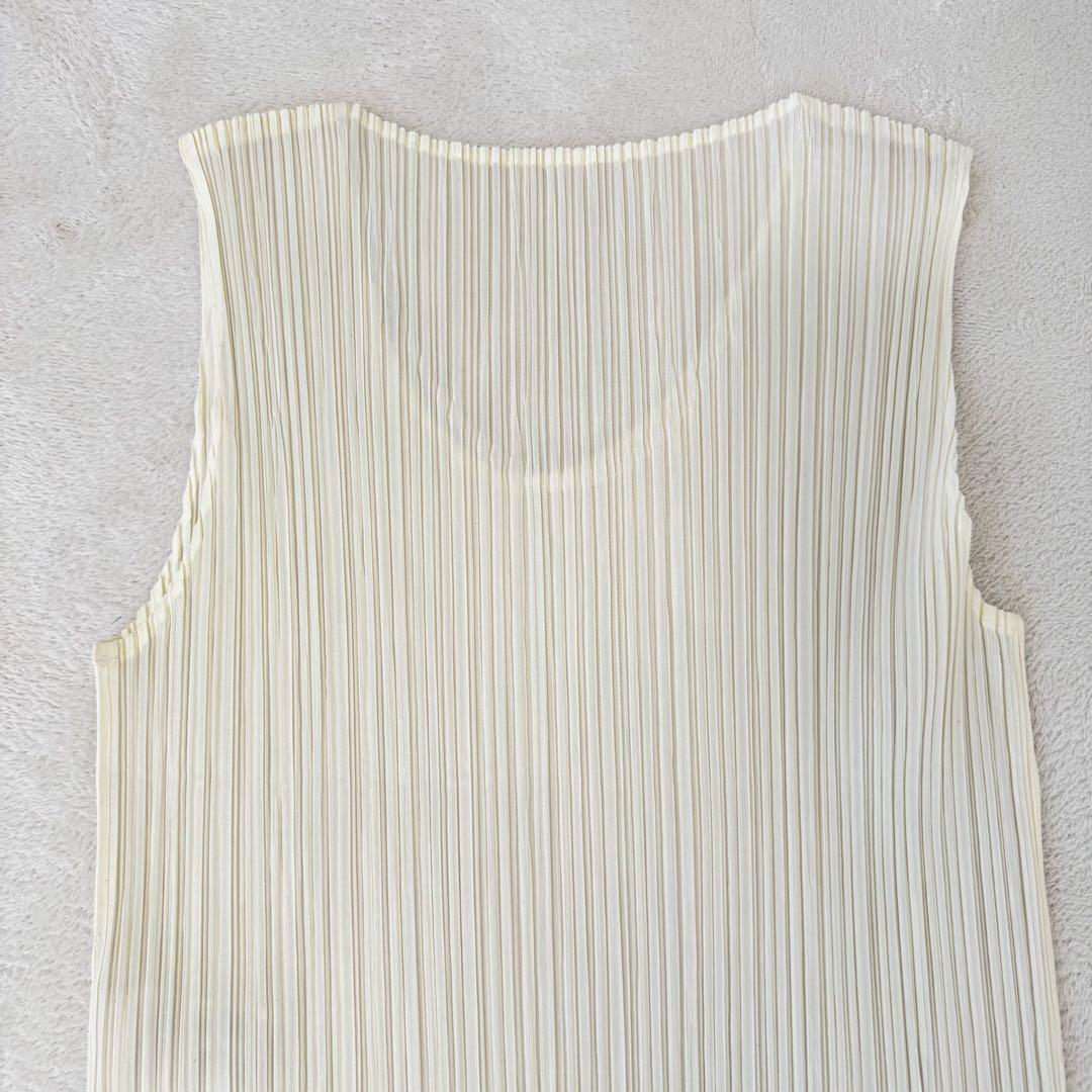 極美品✨PLEATS PLEASE チュニック　ホワイト　プリーツ　スリット