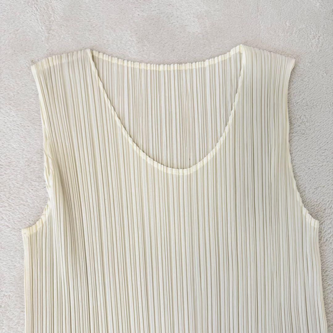 極美品✨PLEATS PLEASE チュニック　ホワイト　プリーツ　スリット