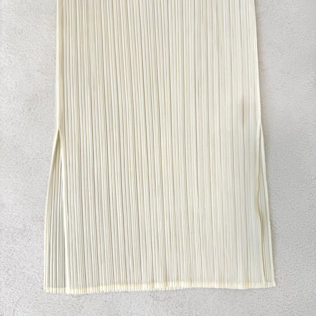 極美品✨PLEATS PLEASE チュニック　ホワイト　プリーツ　スリット