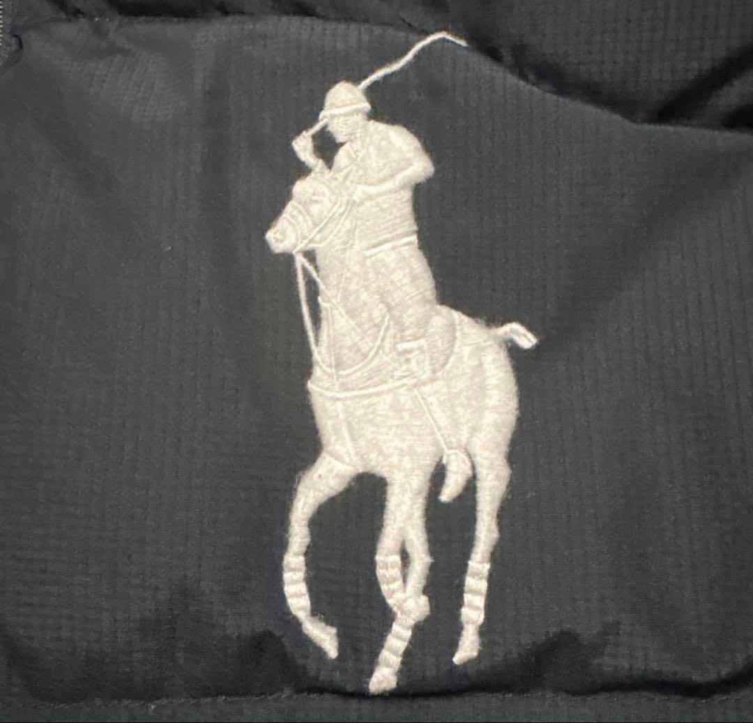Polo Ralph Lauren フード　ダウンベスト ブラック　ビッグポニー
