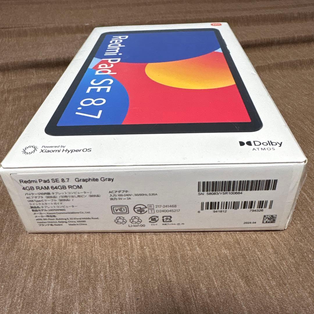 Redmi Pad SE 8.7 グラファイトグレー 本体　4GB 64GB