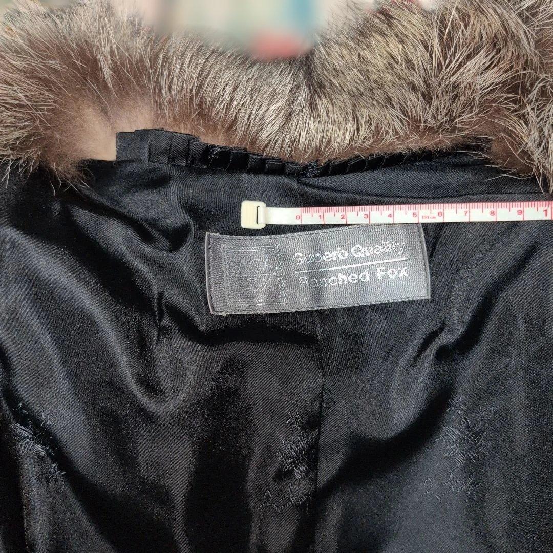 サマンサ品【銀サガ】シルバーFOX毛皮コート着丈80cmサイズ(L)