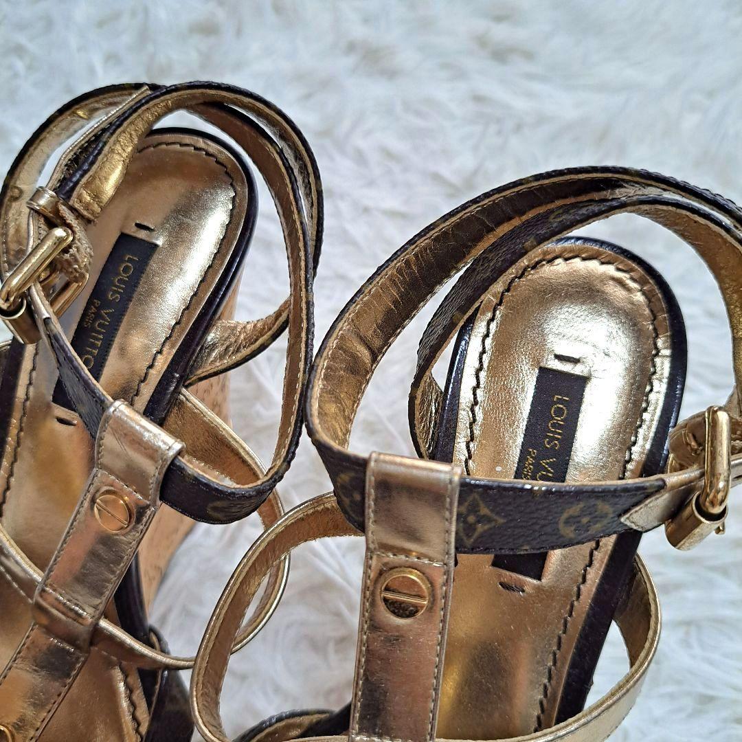 【LOUIS VUITTON】サンダル　モノグラム　ストラップ　ウェッジサンダル