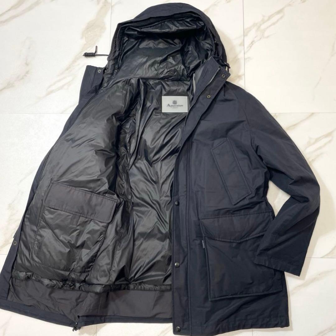 【近年 3way】アクアスキュータム モッズコート ダウンライナー単体可ネイビー
