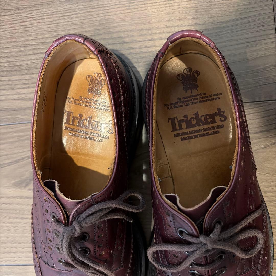 Tricker's ウィングチップシューズ　M7292 バーガンディ