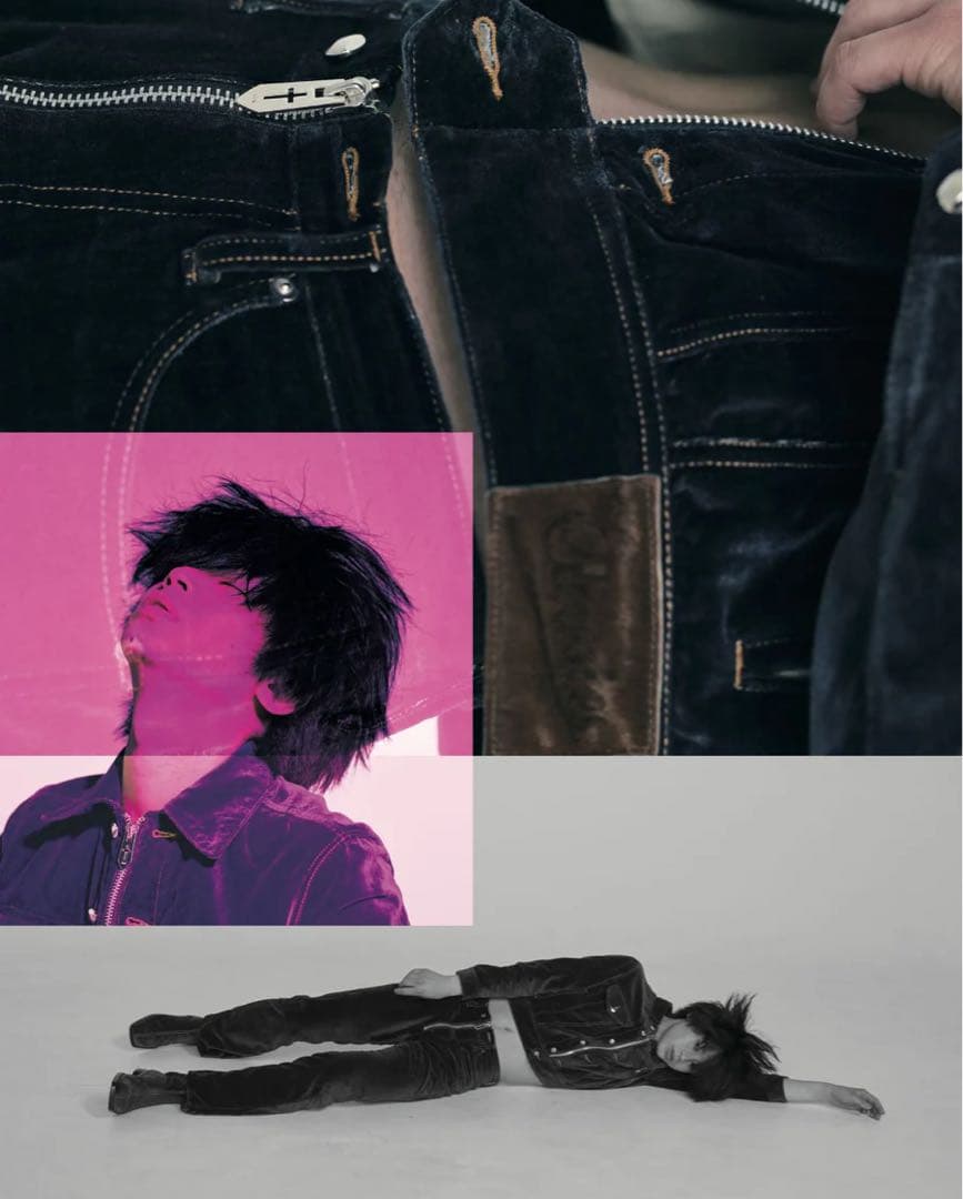 【MASU】 INDIGO VELVET FLARE JEANS