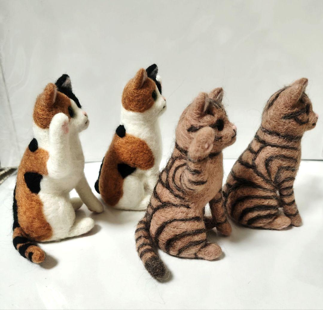 桜羊毛フェルト　猫ちゃん