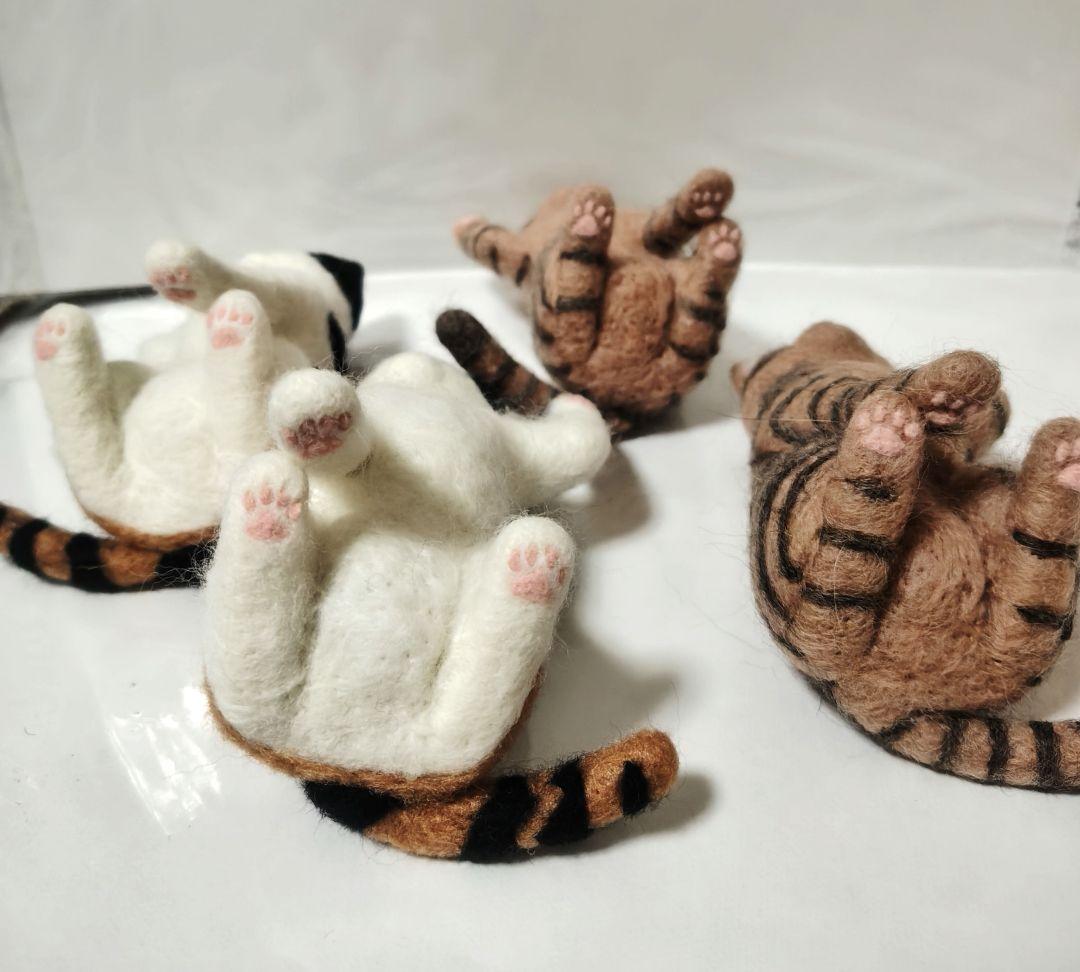 桜羊毛フェルト　猫ちゃん