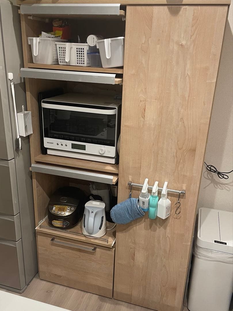 ディノス　ナチュラルウッド 食器棚 スライド扉付き