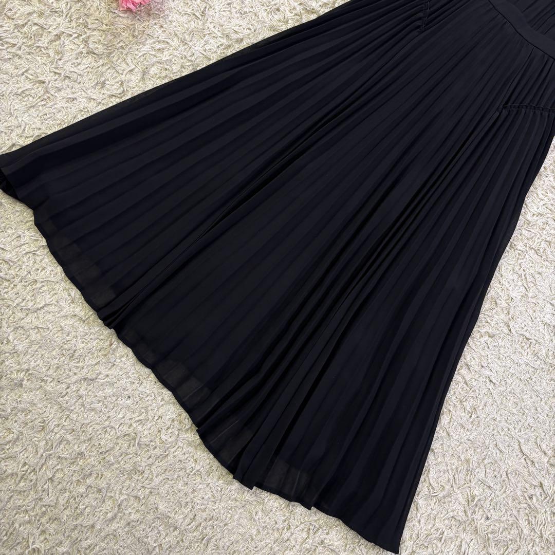 タグ付き新品　セルフォード　ボウタイ　プリーツ　ロング　フレアワンピース　36