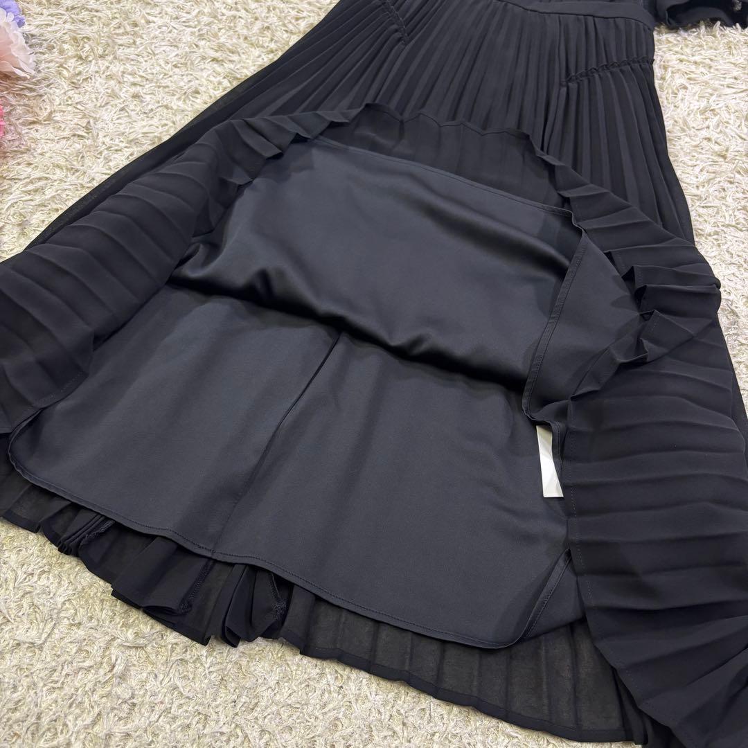 タグ付き新品　セルフォード　ボウタイ　プリーツ　ロング　フレアワンピース　36