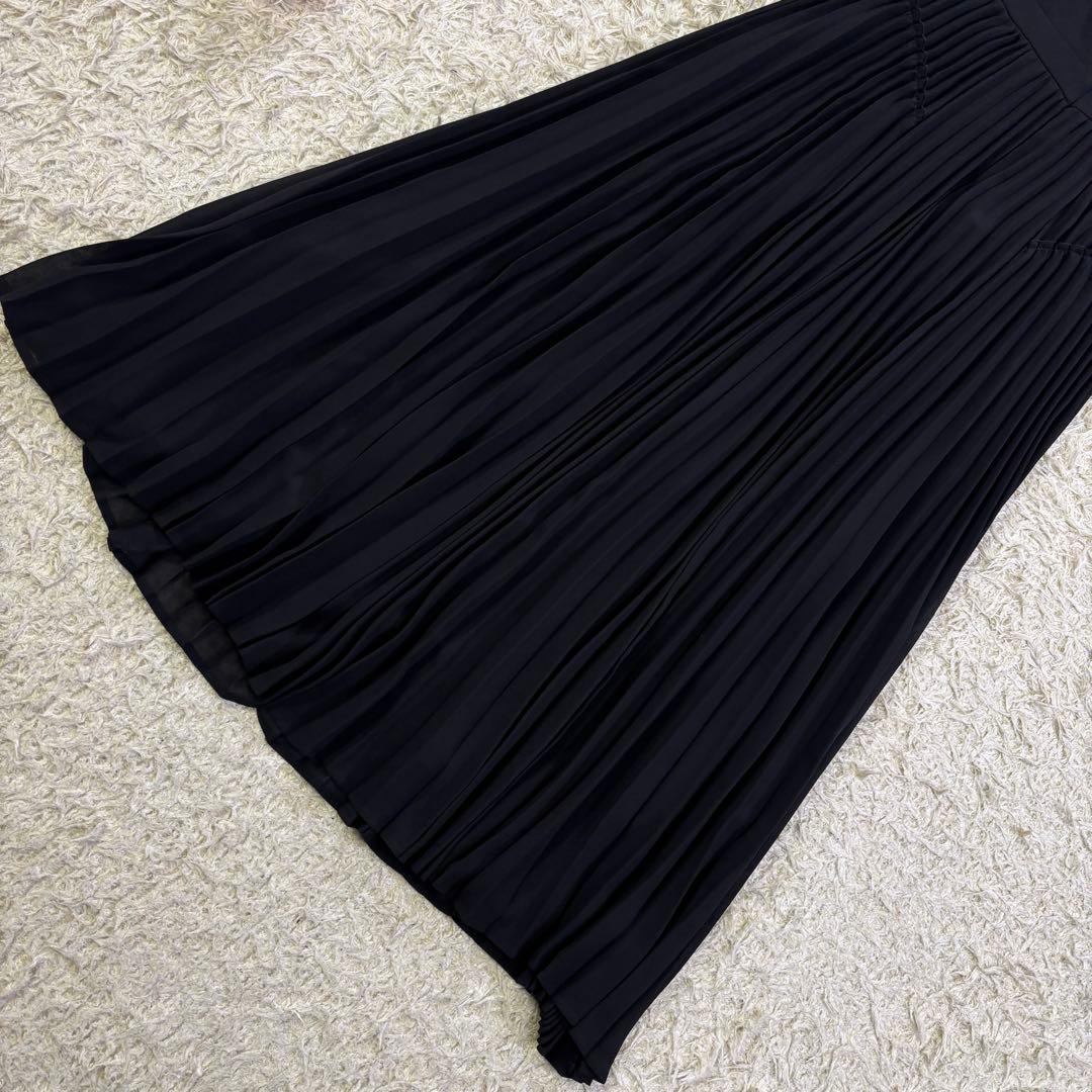 タグ付き新品　セルフォード　ボウタイ　プリーツ　ロング　フレアワンピース　36