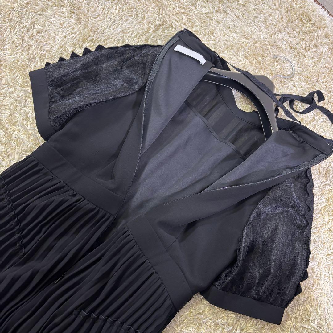 タグ付き新品　セルフォード　ボウタイ　プリーツ　ロング　フレアワンピース　36