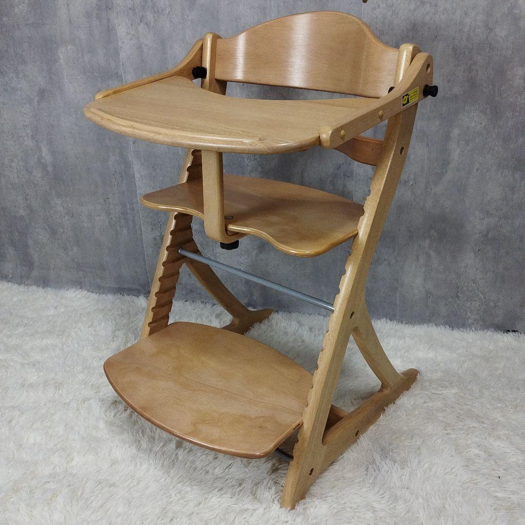 【美品】大和屋　すくすくチェアプラス　テーブル&ガード付き　ナチュラル
