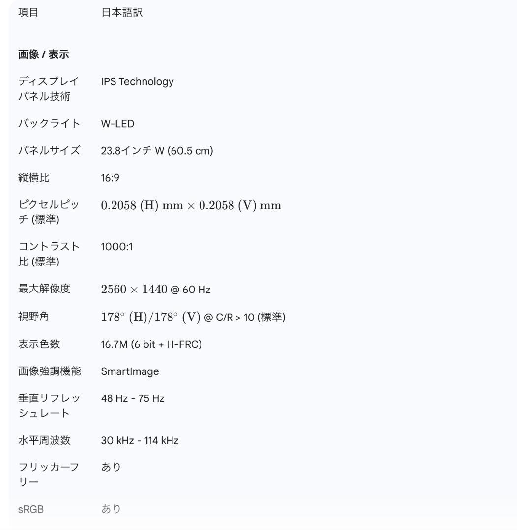 モニター　ディスプレー　PHILIPS製