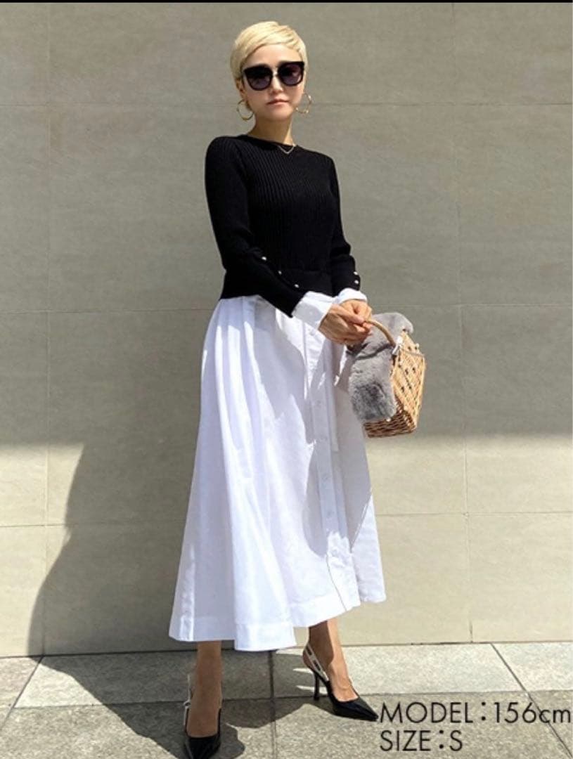 jenne バックパール大人フレンチドッキングワンピース　M