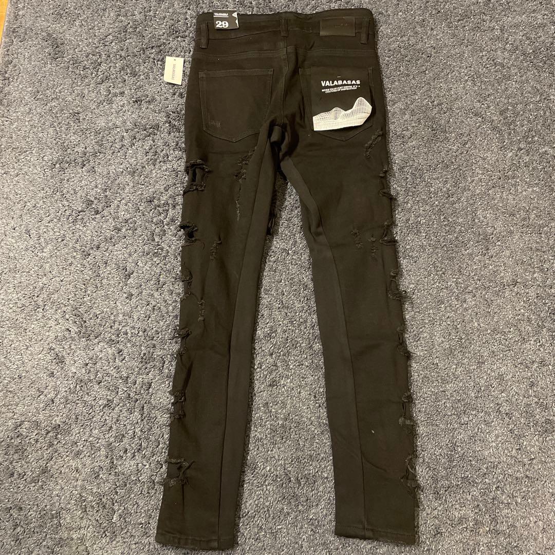 VALABASAS ロープサイドクラッシュダメージスリムフィットデニム29新品