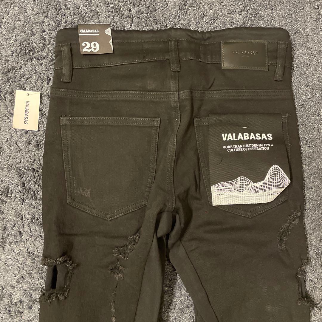 VALABASAS ロープサイドクラッシュダメージスリムフィットデニム29新品