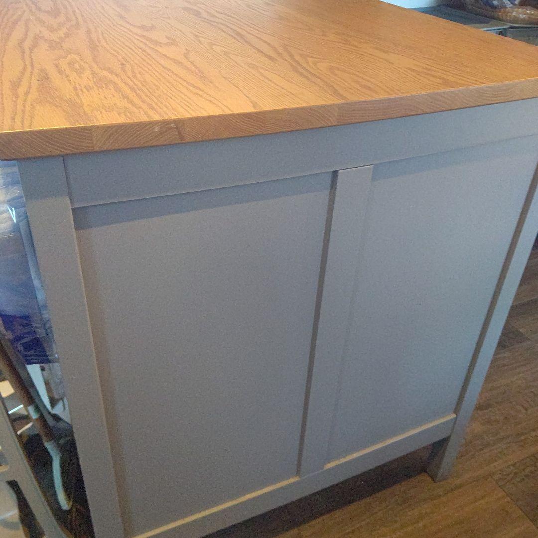 木製キッチンカウンター 収納ボックス付き