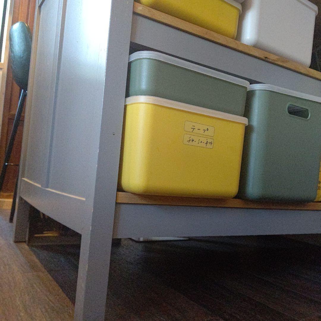 木製キッチンカウンター 収納ボックス付き