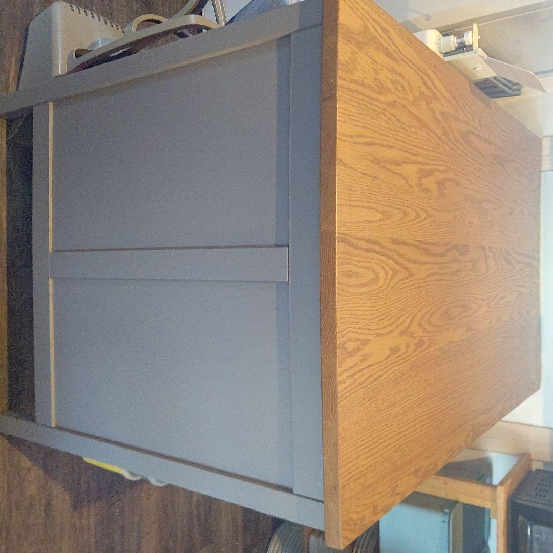 木製キッチンカウンター 収納ボックス付き