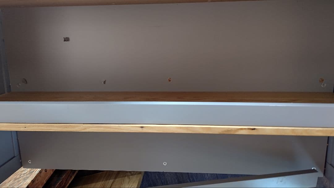 木製キッチンカウンター 収納ボックス付き