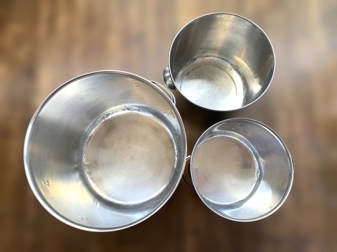 ステンレス製 寸胴鍋 キッチンポット６個＋油こし４個 セット 厨房 業務用