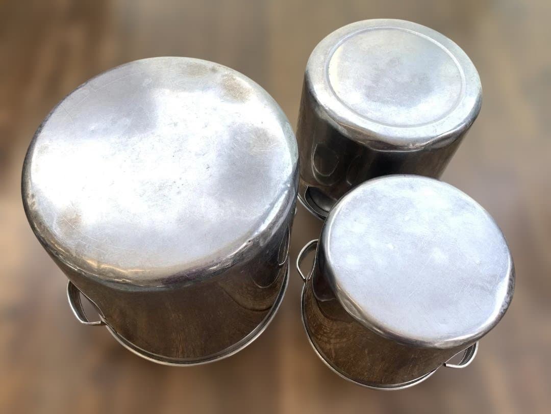 ステンレス製 寸胴鍋 キッチンポット６個＋油こし４個 セット 厨房 業務用