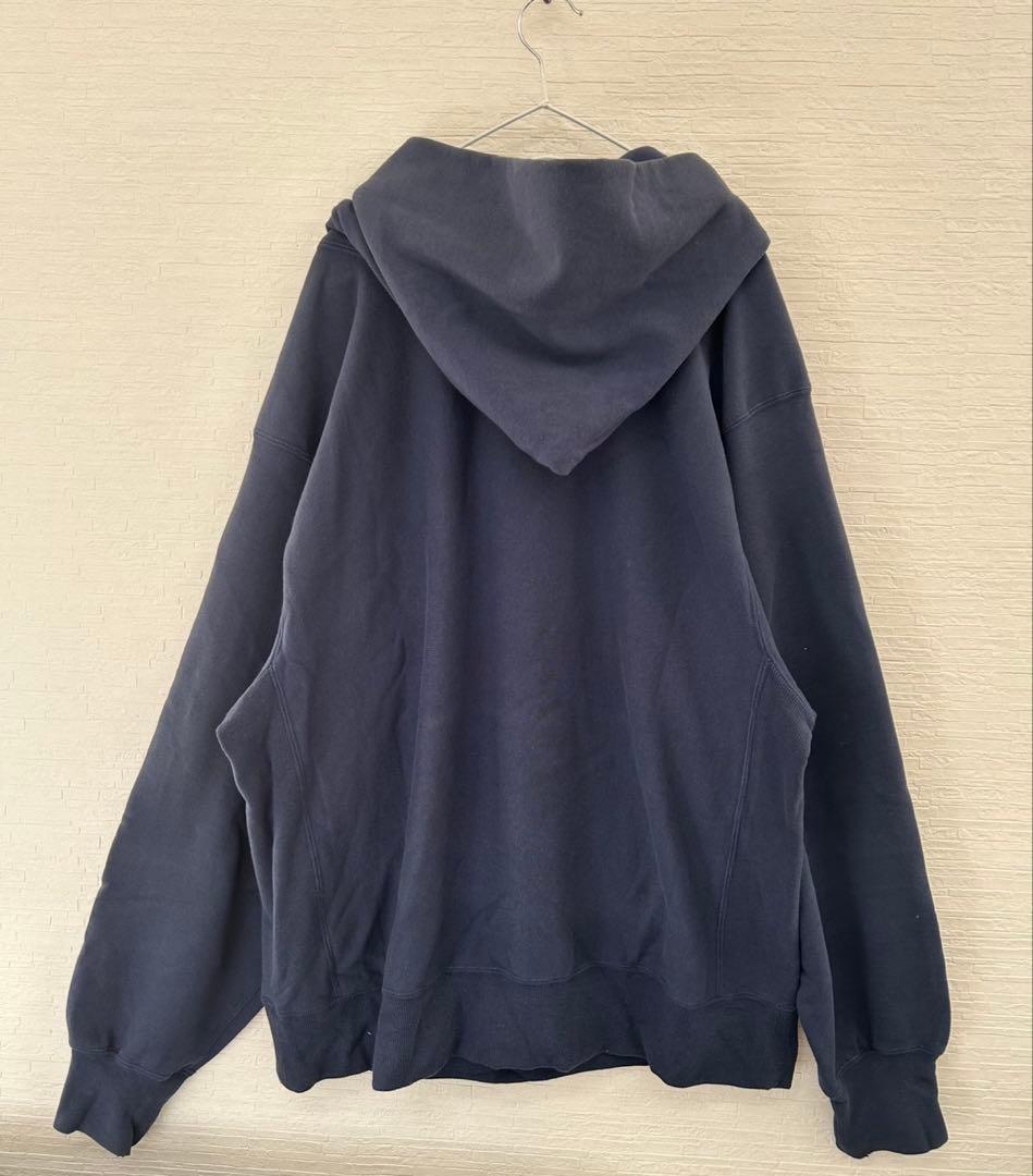 STAMMBAUM スウェットパーカー ネイビー ダメージ加工