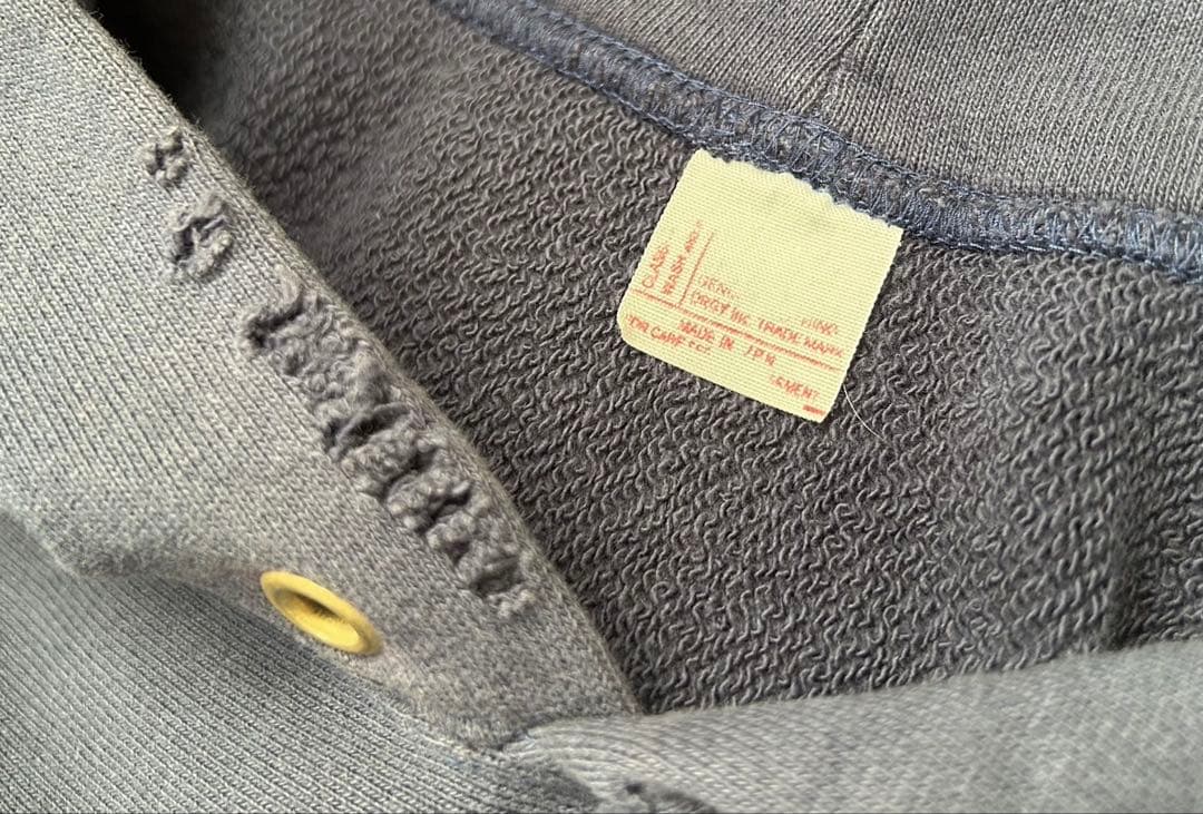 STAMMBAUM スウェットパーカー ネイビー ダメージ加工