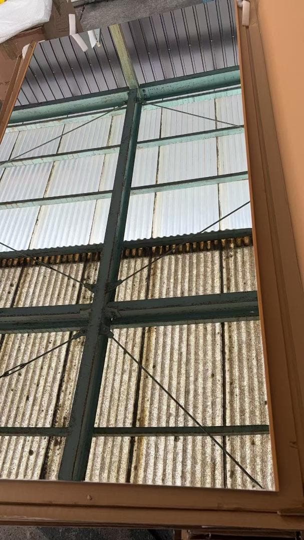 【美品】ダンスミラー 割れない鏡 幅80x160cm 姿見 木色 6番