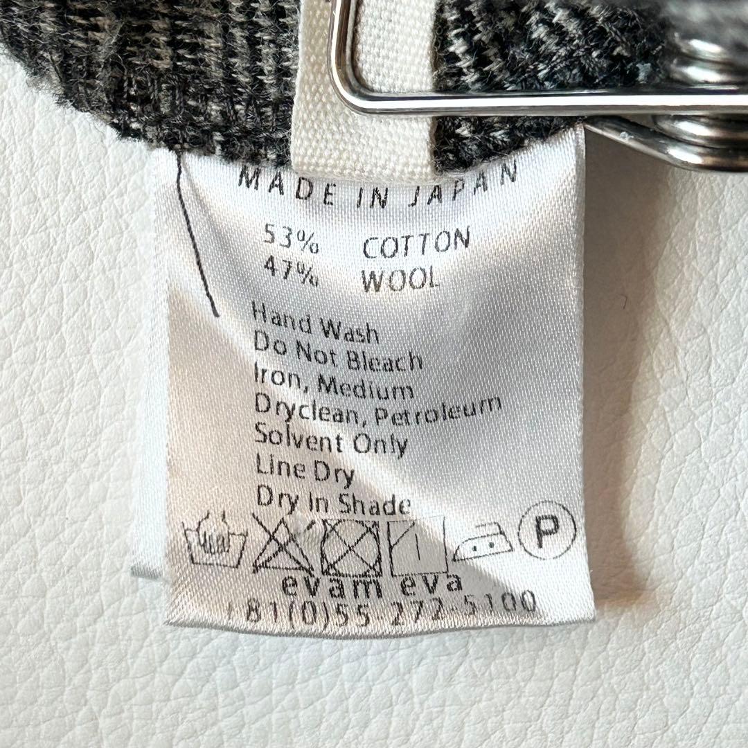 3006y美品 エヴァムエヴァ ウールグレンチェックサルエルパンツ グレー