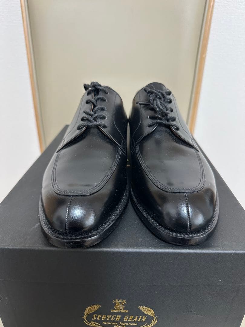 ま*郎様 スコッチグレイ 9009 ブラックレザー ドレスシューズ 23.5