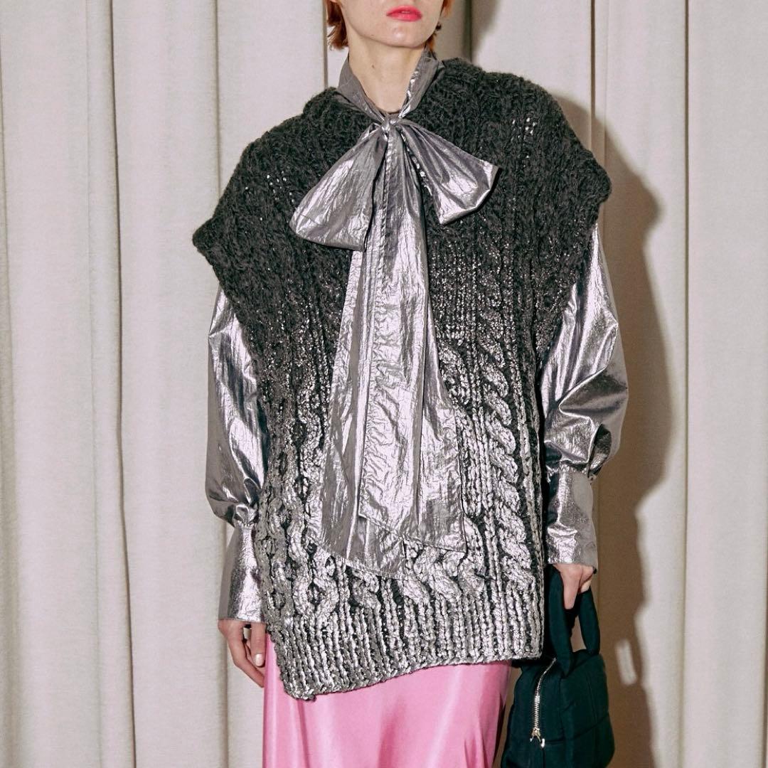 新品未使用　MAISON SPECIAL メタリックホイルケーブルベスト