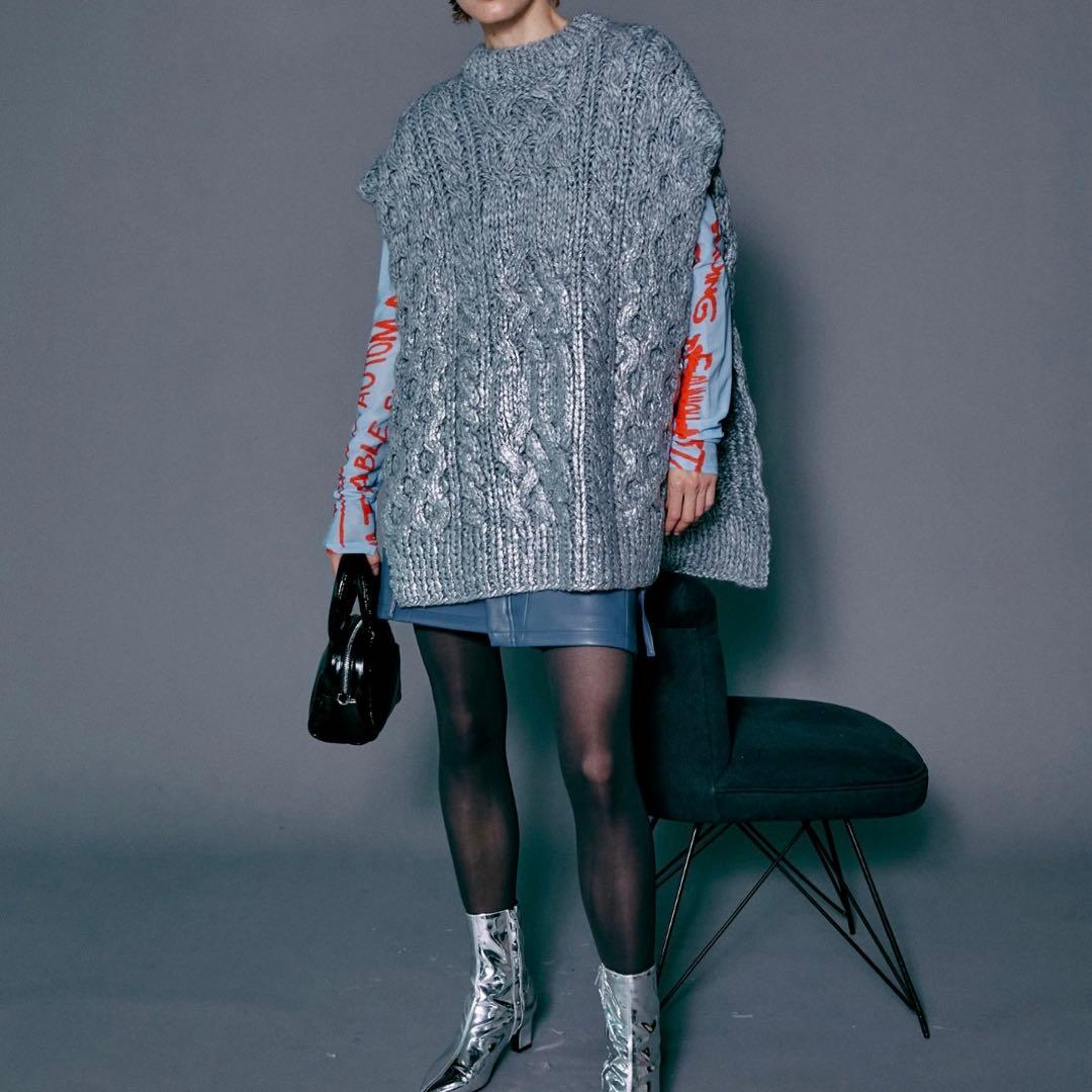 新品未使用　MAISON SPECIAL メタリックホイルケーブルベスト