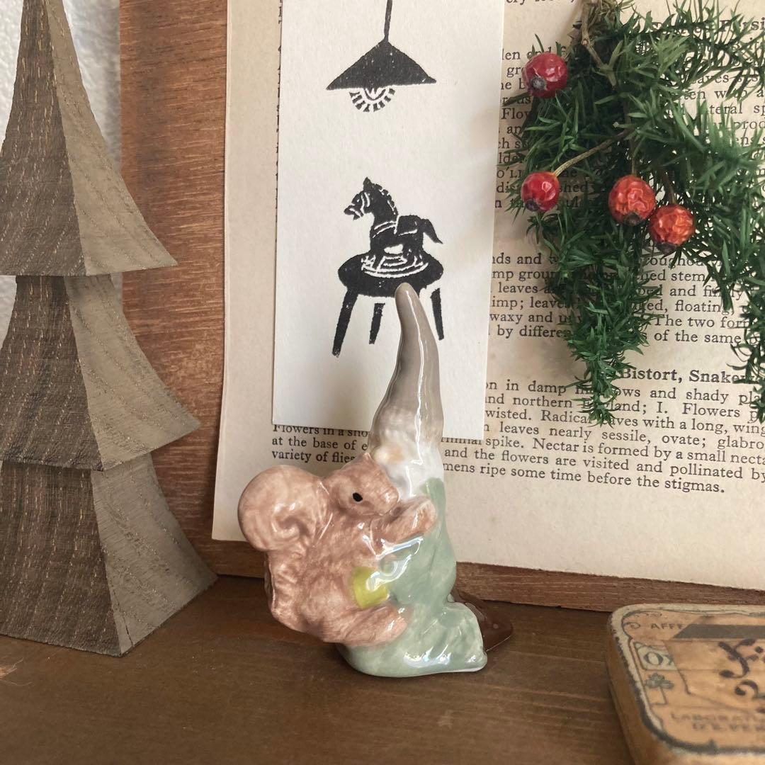 北欧ヴィンテージ【珍】優しいお色味のトムテたち（リス/ウサギ/ハリネズミ）セット